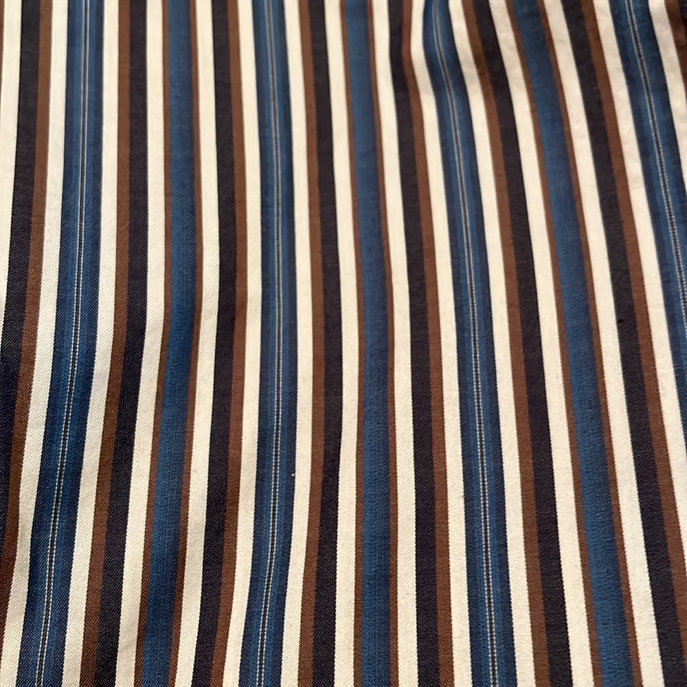 Bugatchi/men’s casual shirt, size S, blue, brown, ivory stripes - Picture 3 of 3